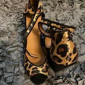 Platform Leopard Wedge heels